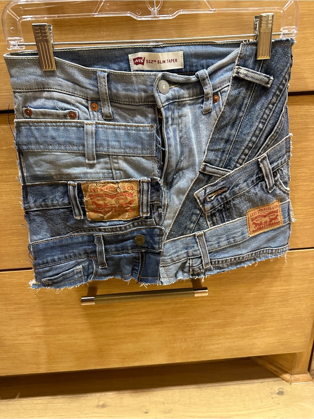 Levi's reworked patchwork Blue Denim Skirt - Picture 2 of 8